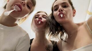Teeth Brushing Spitting POV Triple Female Domination (MP4 HD 1080p)