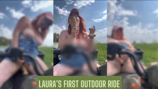 Milf BBW with Big Tits Rides Dildo on ATV Outdoors