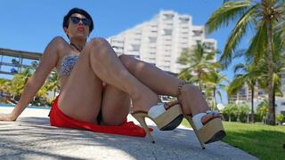 Milah Arches crossed legs fetish on sexy ellie heels