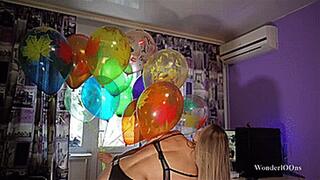 Wild gamer sit pop all helium balloons