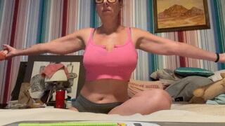 Sydney's Curling and Cleavage Video