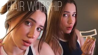 Brushing my silk hairs while you worship it