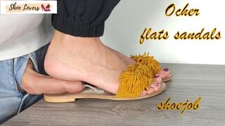 Ocher flats sandals shoejob