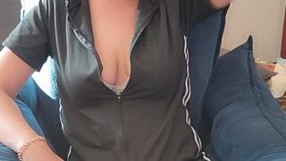 Heavy smoker chainsmoking the last 3 cigarettes left before go buy more - ponytail - red lipstick