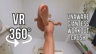 VR 360 unaware giantess workout and crush - Lalo Cortez and Vanessa