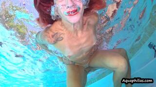 Aquaphilias- Mya Pleasure and Kuna- She sucks and fucks the handyman in the water