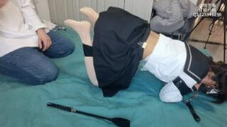 xy175 - Cute Chinese girl bound in doggie style with tape and uses vibrator to orgasm