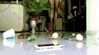 Crushed things and products on the tiled floor AVI (1920x1080) FHD
