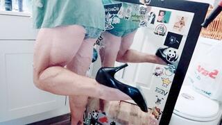 Tempest adding stickers while in heels