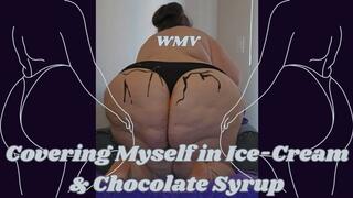 SSBBW Rachel Covers Her Body in Ice-Cream and Syrup WMV
