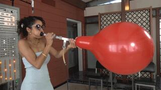 Ginger Blows Single and Double-Stuffed Sempertex 18's to Bursting (MP4 - 1080p)