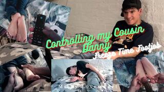 Controlling My Cousin-in-Law Danny with a Magic Remote- Gay Stop Time, Freeze Footjob