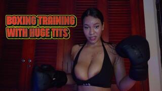 BOXING TRAINING WITH HUGE TITS