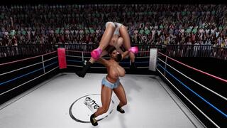 Topless female boxing and wrestling: Lina vs Yumna LOW