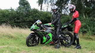 Biker girl fucked outdoors