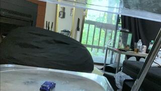 Tiny Blue Car Dominated by Giantess Huge Ass 1080