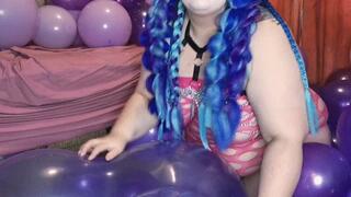 BBW clown humps and snuggles big mouse balloon