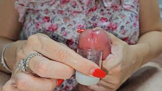 Cum in a glass