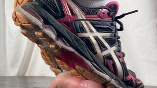 A Shoejob in Asics Kayano and slouch socks - CBT and Shoejob in Asics Sneakers - spitting and smeakerfetish - multiedit - HD quality