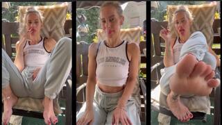 Chain smoking my first cigs in the morning farting burping and bare feet