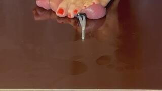 Oily footjob with 3 ruined orgasms