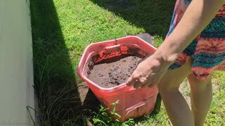 Fifi loses her patent nude heels in a container of sticky deep mud replay