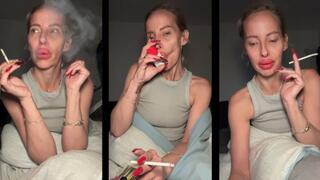 My first cigs in the morning using my asthma inhaler and talking a lot with my raspy voice