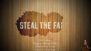 Steal The Farm! Starring Happy Heartfella, Temptress Lexa, and Secret Cowboy - Two men have tied up farm girl Lexa hoping to keep her out of the way so they can have the farm all to themselves - Farm girl bondage, bondage, damsel bondage, rope bondage, cl