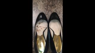 Fucking Debbie to Multiple Intense Orgasms As She Wears Lingerie Stockings and Garters with Cum Filled Black Patent Michael Kors Designer Stiletto Spiked Heel Pumps 2