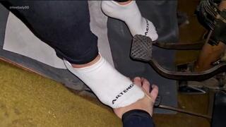 Crushing hand on pedal