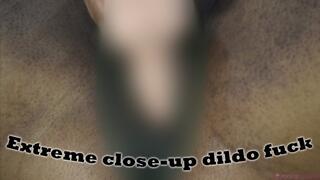 Extreme close-up dildo fuck