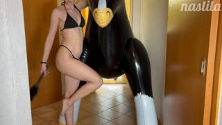 sexy black & shiny stallion seduction