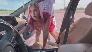 Horny Roadside Strap-On Fuck