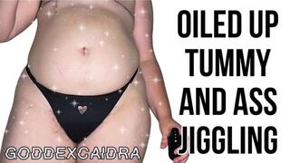Oiled Up Belly and Ass Jiggling