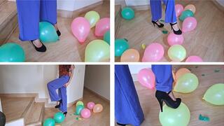 3 - Popping balloons with high heels