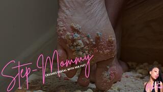 Step-Mommy Crushes Cereal with Her Feet