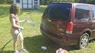 Washing my Car as a Bottomless Nudist