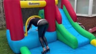 Bouncy castle meets my high heels destruction