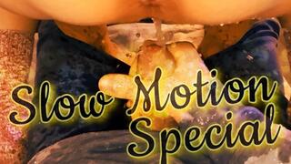 (POV) Close up pissing on your cock while jerking (silent slow motion special)