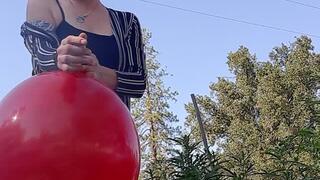 B2P 3ft Red Balloon In Garden