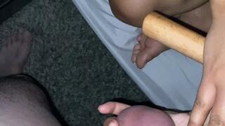 Smashing my husbands BALLS hard!