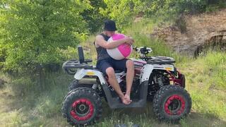 Jason inflate, ride and pop beachballs on ATV