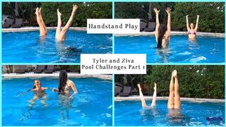 Handstand Play 4k : Tyler Lynn & Ziva Fey Pool Challenges Part 1 of 3
