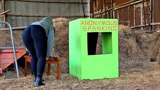 Coco spanked in the hay shed