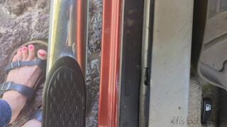 Fifi gets her SUV stuck in mud then gets her Birkenstocks all muddy so she gets back in and aggressively frustratedly stomps all over the pedals *new*