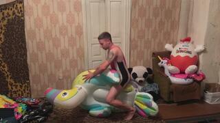 Jason ride and pop big inflatable toucan