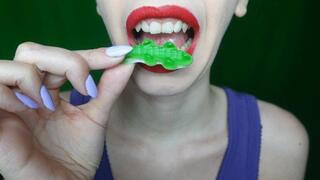 I lick, chew and eat gummy crocodiles