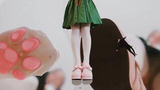 Giantess Schoolgirl Feet Crush Humiliation with Shoes & Cat Paw Socks Stockings