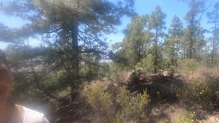 Blowjob in the woods with nice view & cum swallow