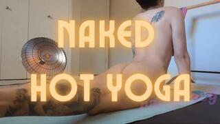 Naked Hot Yoga with Pussy and Dangling Tits